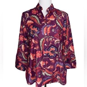 Chico's Vibrant Floral Button Down Shirt